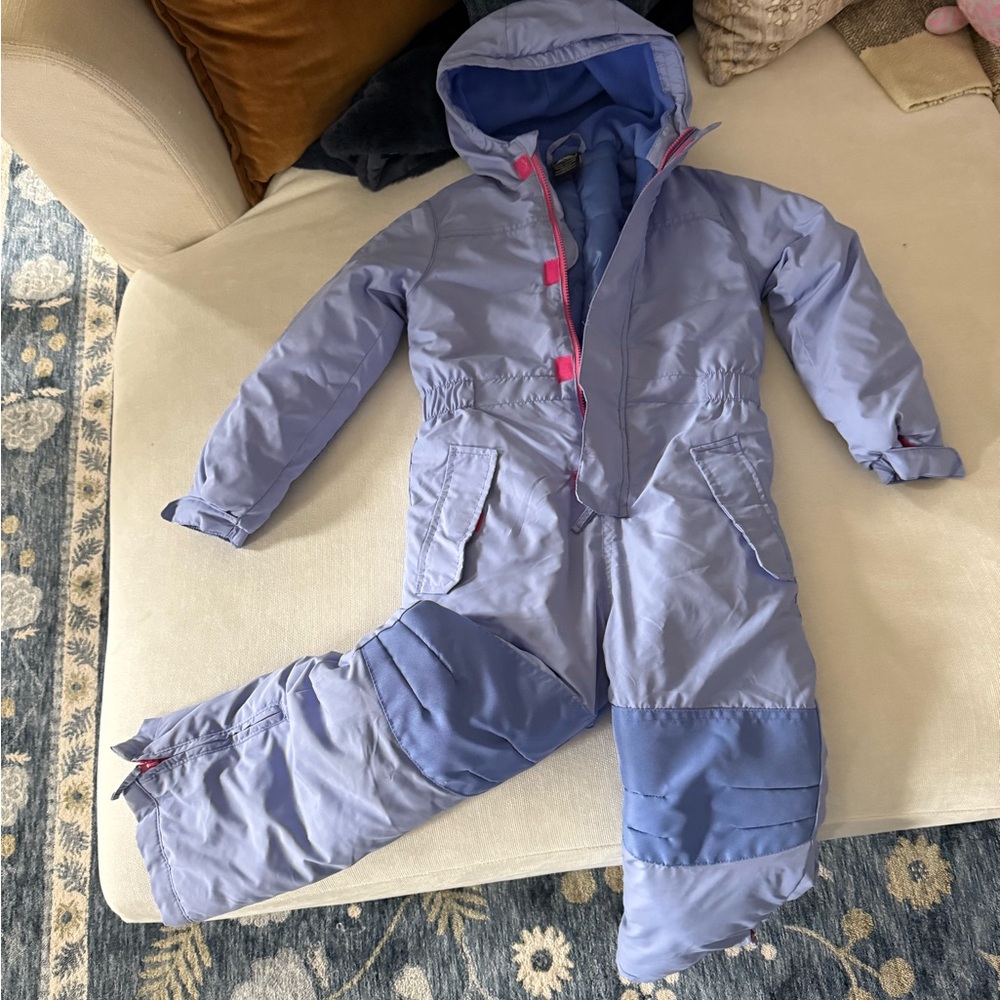 Children's Purple Snowsuit with Pink Accents